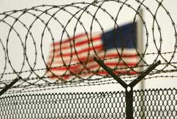 An American flag flies at the Guantanamo Bay U.S. Naval Base, Cuba. &copy; 2006 Reuters 