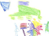 Kinderzeichnung aus Darfur