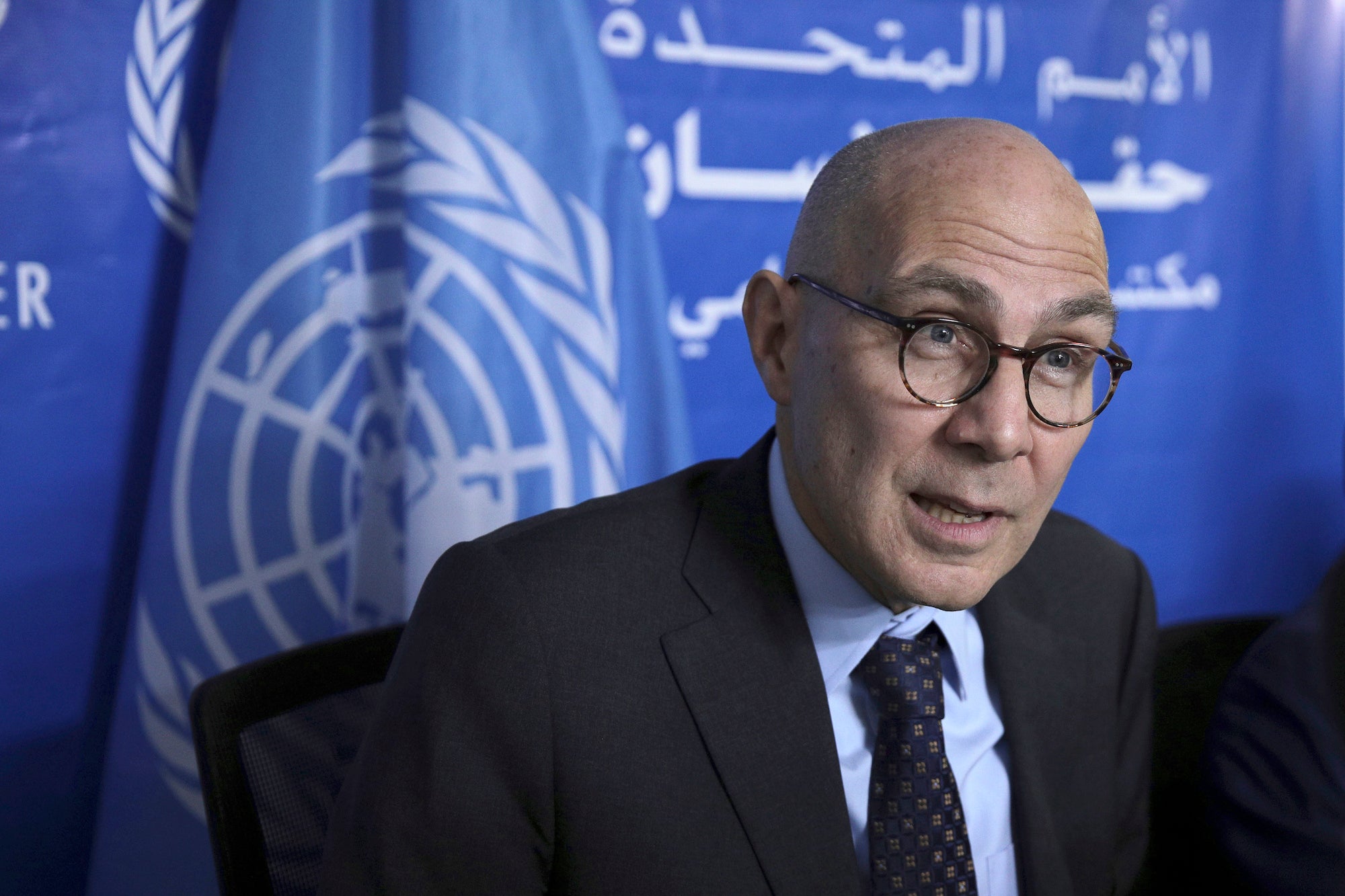 مفوض الأمم المتحدة السامي لشحقوق الإنسان فولكر تورك يتحدث في مؤتمر صحفي في الخرطوم، السودان، 16 نوفمبر/تشرين الثاني 2022.