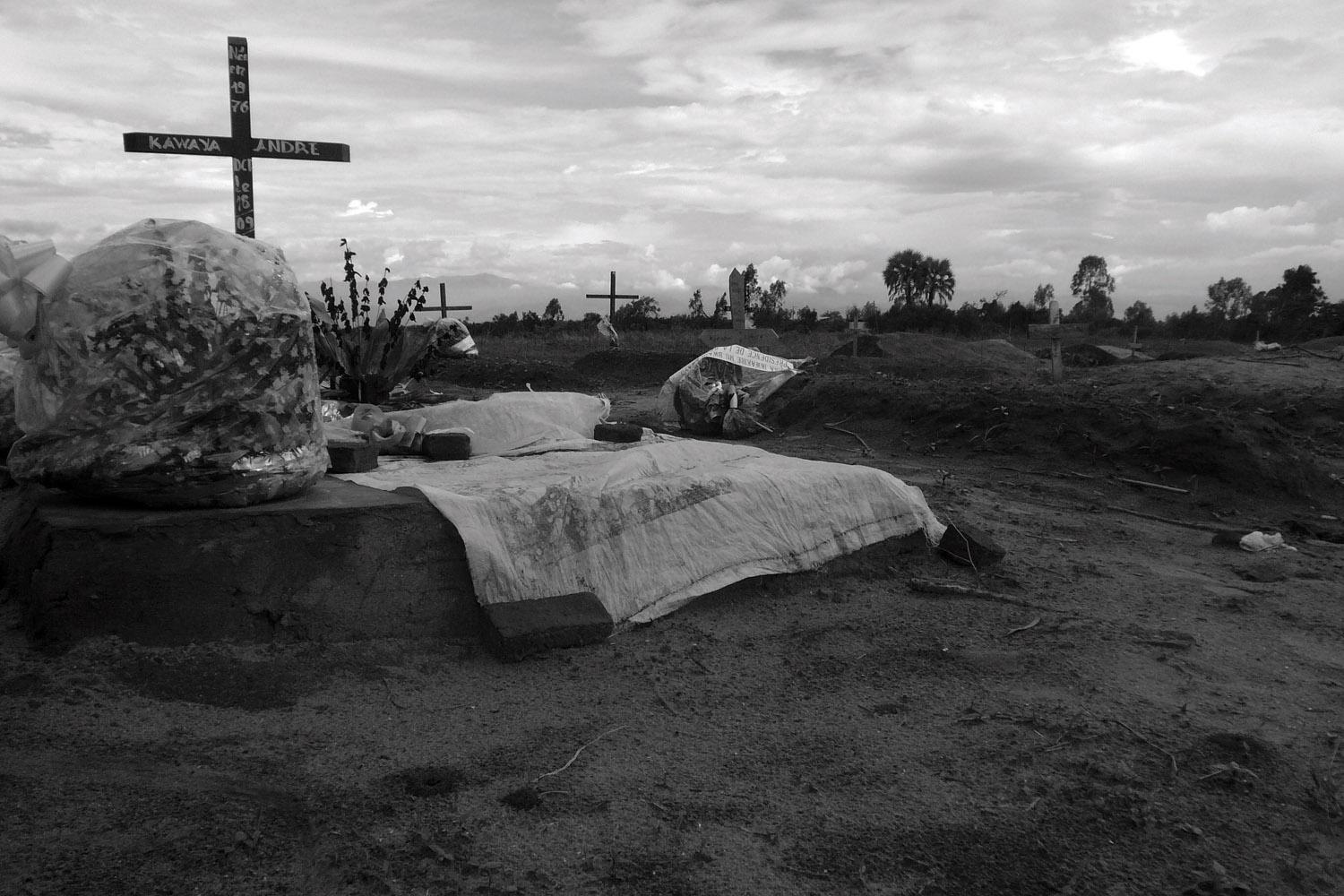 Graves of victims of the September 18, 2011 Gatumba attack.