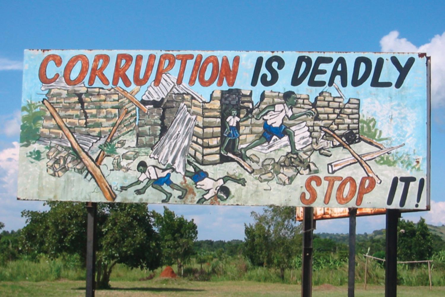 An anti-corruption billboard in Uganda.