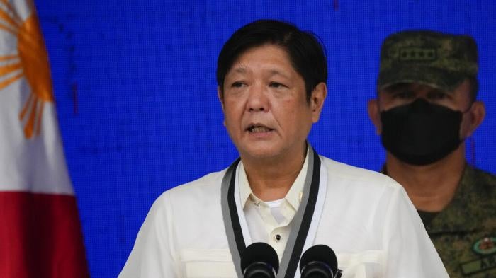 President Ferdinand Marcos Jr. at the Presidential Security Group Change of Command ceremony on July 4, 2022, in Manila, Philippines.