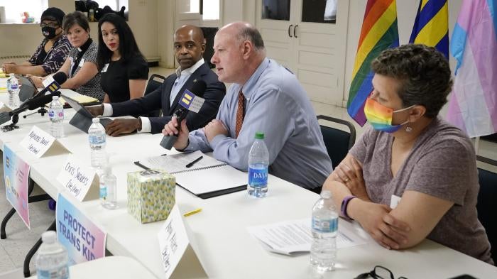 Human Rights Campaign round table discussion on anti-transgender laws in Nashville, Tennessee.