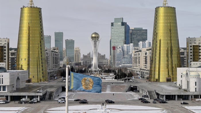 Downtown Astana, Kazakhstan, February 28, 2023. 