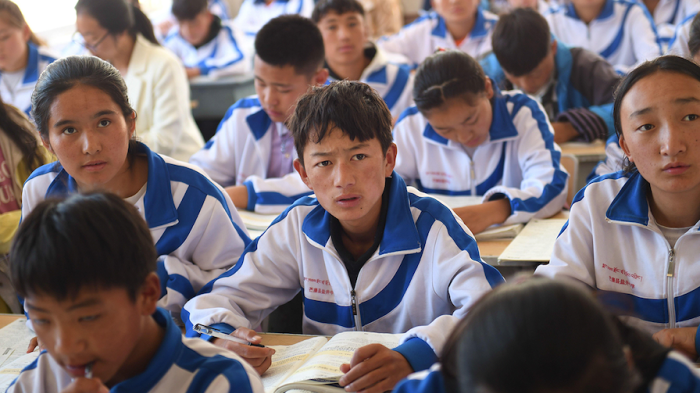 Des élèves tibétains.