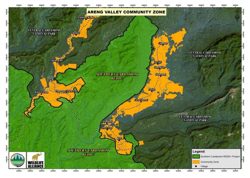 Map of community land in Chumnoab, Pralay, and Thmor Donpove communes 