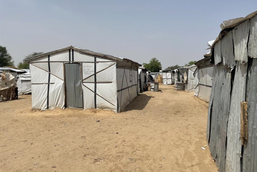 A group of tents at an IDP camp