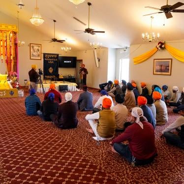 Members of the Sikh Coalition gather at the Sikh Satsang of Indianapolis 