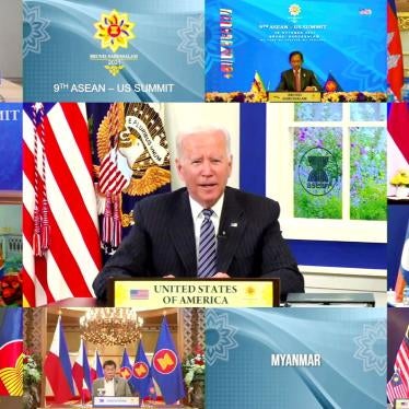 United States President Joe Biden speaks in the virtual ASEAN summit meeting