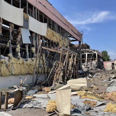 Damage to one of the structures at Kremenchuk Road Vehicle Factory, caused by the second Russian missile which struck the area of the factory on June 27, 2022. Photo taken on June 29, 2022. 