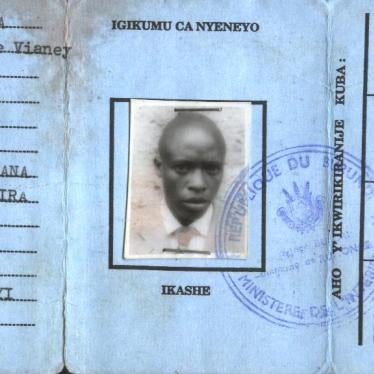 Identity card of Audace Vianney Habonarugira, found on him when his body was discovered on July 15, 2011.