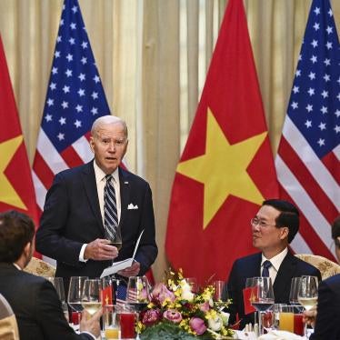 US President Joe Biden, standing, attends a state luncheon hosted by Vietnam’s President Vo Van Thuong, center right, at the Presidential Palace in Hanoi, Vietnam, September 11, 2023. 