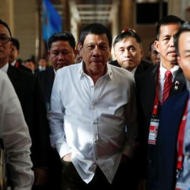 President Rodrigo Duterte walks between meetings at the ASEAN Summit in Vientiane, Laos on September 6, 2016. 