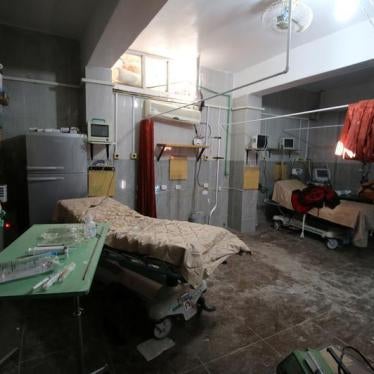 An empty room at a damaged field hospital is seen after airstrikes in a rebel held area in Aleppo, October 1. 
