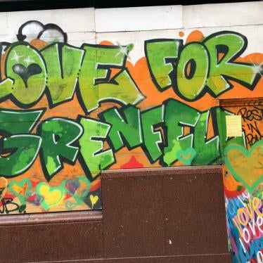 Street art in Ladbroke Grove, West London, commemorating the victims of Grenfell Tower fire, December 2017.