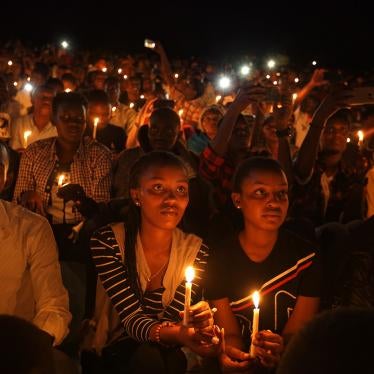 A memorial service commemorating the 25th anniversary of the genocide, at Amahoro stadium in the capital, Kigali, Rwanda, on April 7, 2019.