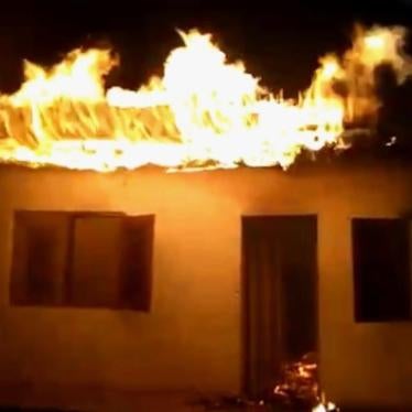 A screenshot from a video showing the home of Wilfred Fusi Naamukong being engulfed by fire, January 5, 2020. Fusi is a member of Parliament from the Social Democratic Front (SDF) party in Mankwi, North-West region.