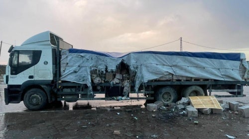 On February 5, 2024, Israeli naval gunfire hit an UNRWA aid truck carrying food.