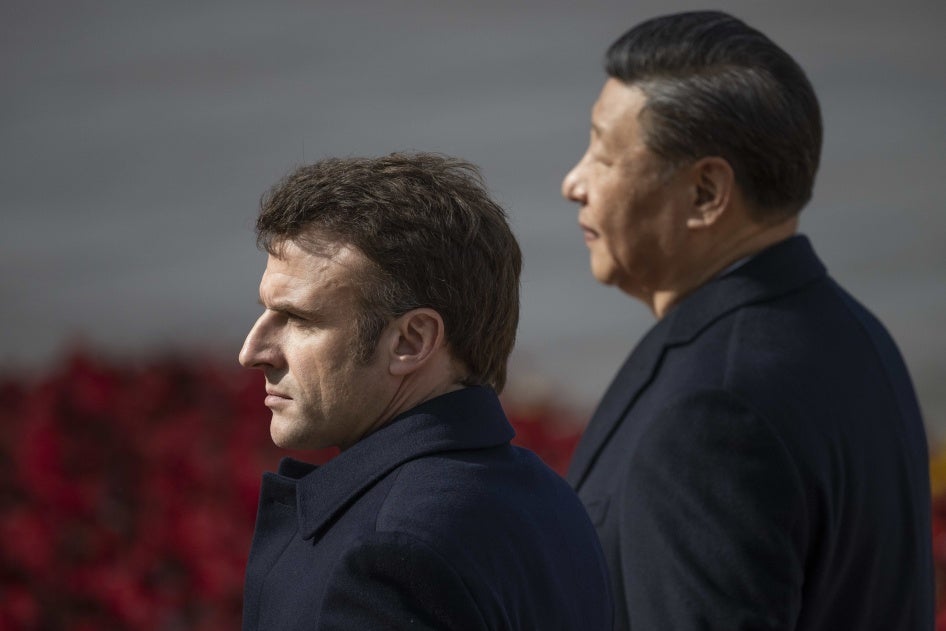 French President Emmanuel Macron and China's President Xi Jinping