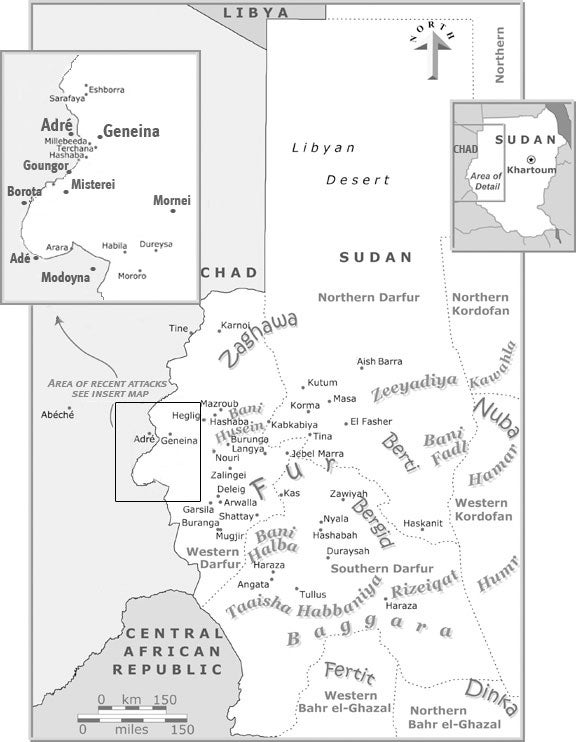 Map of Chad/Sudan border