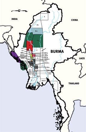 Burma Map - Onshore