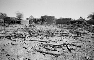 The remains of the village of Jijira Adi Abbe in Darfur, western Sudan, after the government attack.