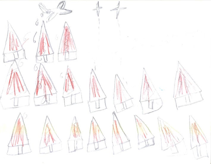 Child's drawing of the war in Darfur