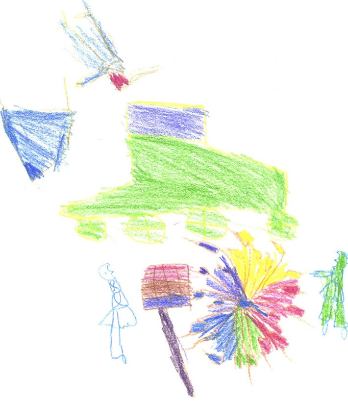 Child's drawing of the war in Darfur