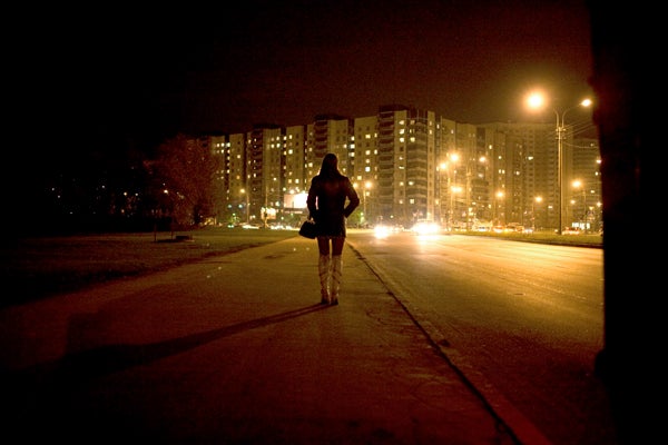 A heroin user and sex worker waits on the street in the suburbs of St. Petersburg. &copy; 2007 Lorena Ros







 
