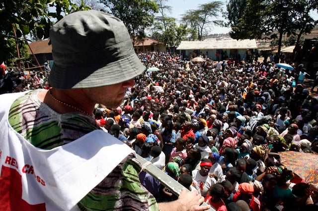 Over the next few days things calmed down somewhat.  On January 7 and 8 the Kenyan Red Cross began distributing food to those displaced by the violence.  In the slums of Nairobi shops had been closed for a week and people were extremely hungry.  The distribution ended in another riot and many went away empty handed.  Subsequent distributions were calmer. &copy; 2008 Reuters
