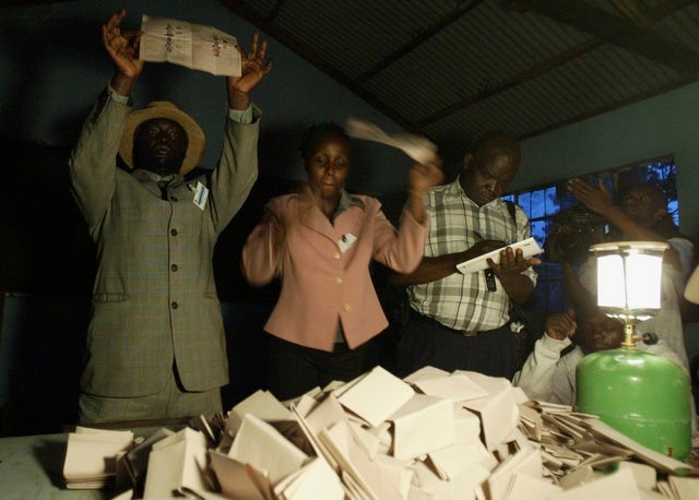 Counting of votes started on the evening of December 27 and carried on throughout the following day.  The parliamentary elections proceeded smoothly. In the presidential race Raila Odinga of the Orange Democratic Movement took an early lead in the count. But then the counting and tallying was beset by delays and the governmental Electoral Commission of Kenya was besieged with complaints. &copy; 2007 Reuters
