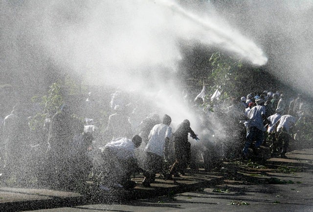 The police dispersed most of the protesters with tear gas and water cannons.  In Mombasa they fired live ammunition over the heads of protesters. &copy; 2007 Reuters
