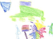 Child's drawing of Darfur
