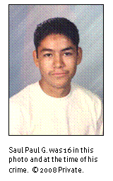 Text Box: 

Saul Paul G. was 16 in this photo and at the time of his crime. © 2008 Private.
