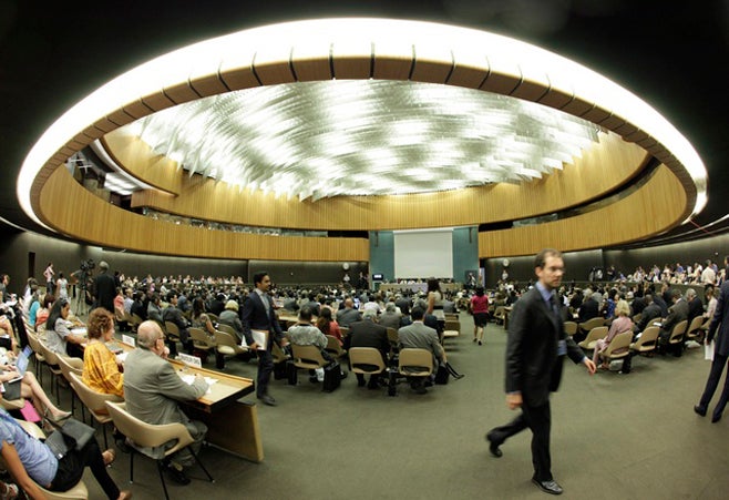 Session extraordinaire du Conseil des droits de l'homme des Nations Unies sur la situation en Syrie, tenue au Palais des Nations à Genève, le 22 août 2011.