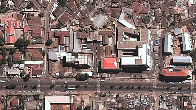 “麦克拉维（Maekelawi）” 监狱空照图。该监狱是埃塞俄比亚联邦警察主要审讯场所，位于首都亚的斯亚贝巴市中心，摄于2013年2月18日。