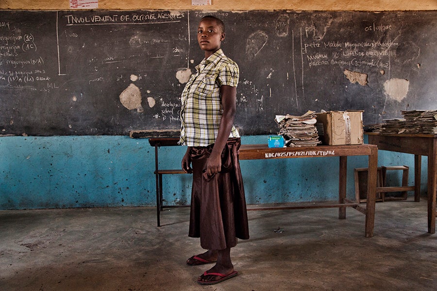 Jacinta, 15, was excluded from school after authorities found out that she was pregnant.