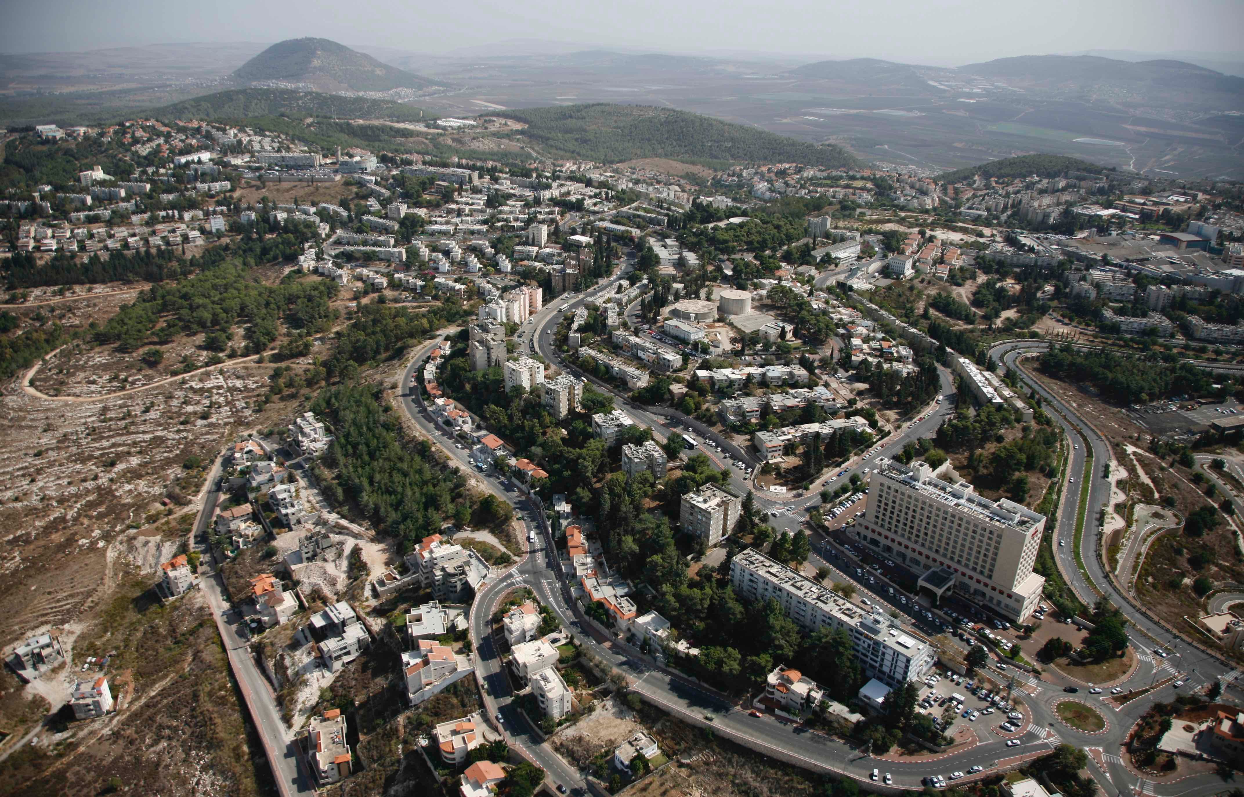 נוף הגליל, עיר ששמה שונה מנצרת עילית בשנת 2019. תצלום אוויר שצולם בין השנים 2015-2011. 