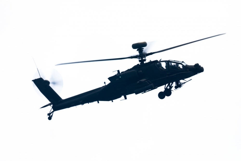 Image of a US Army AH-64E Apache attack helicopter.