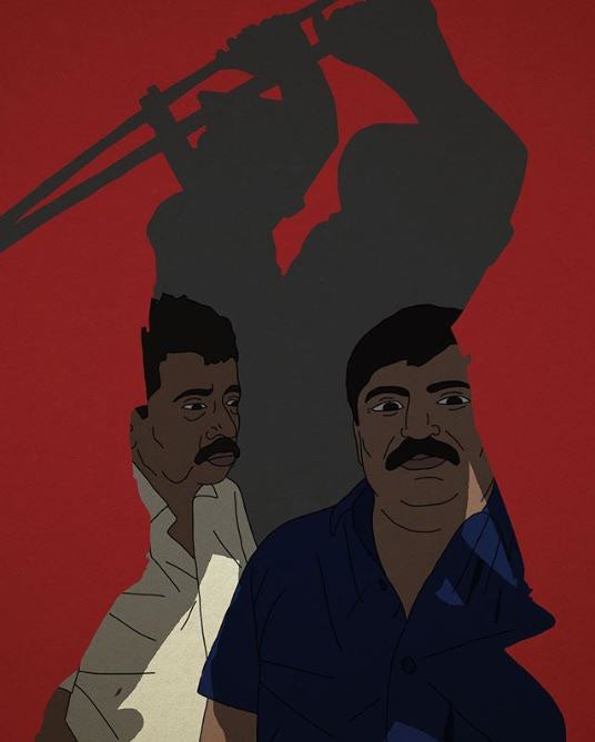 'The custodial death of Jayaraj and Bennix (Fenix), 2020', an illustration by artist Siddhesh Gautam.