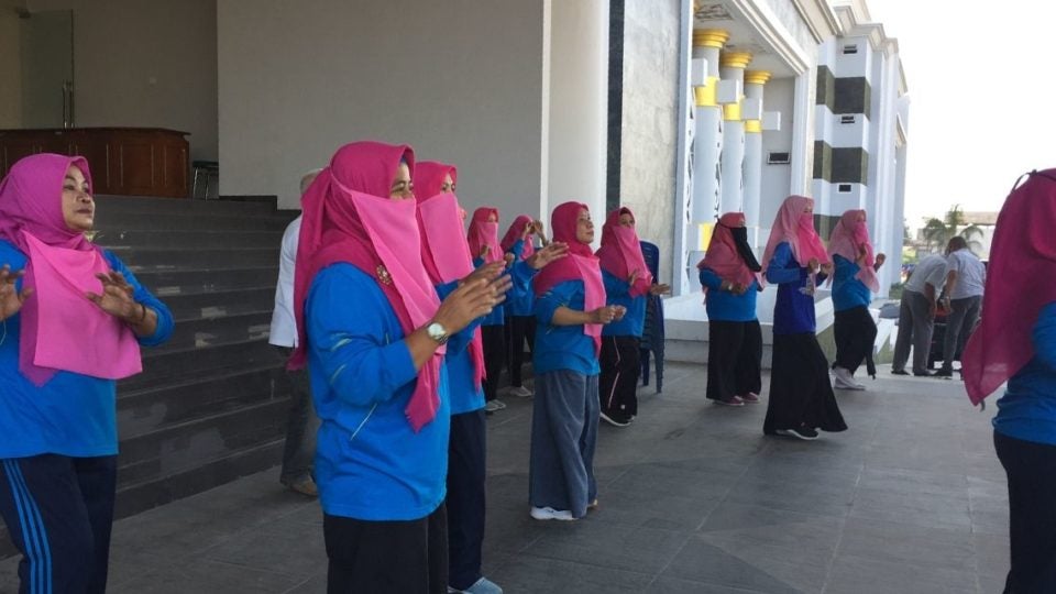 On July 3, for the first time, dozens of female civil servants participated in their weekly morning assembly wearing niqabs.