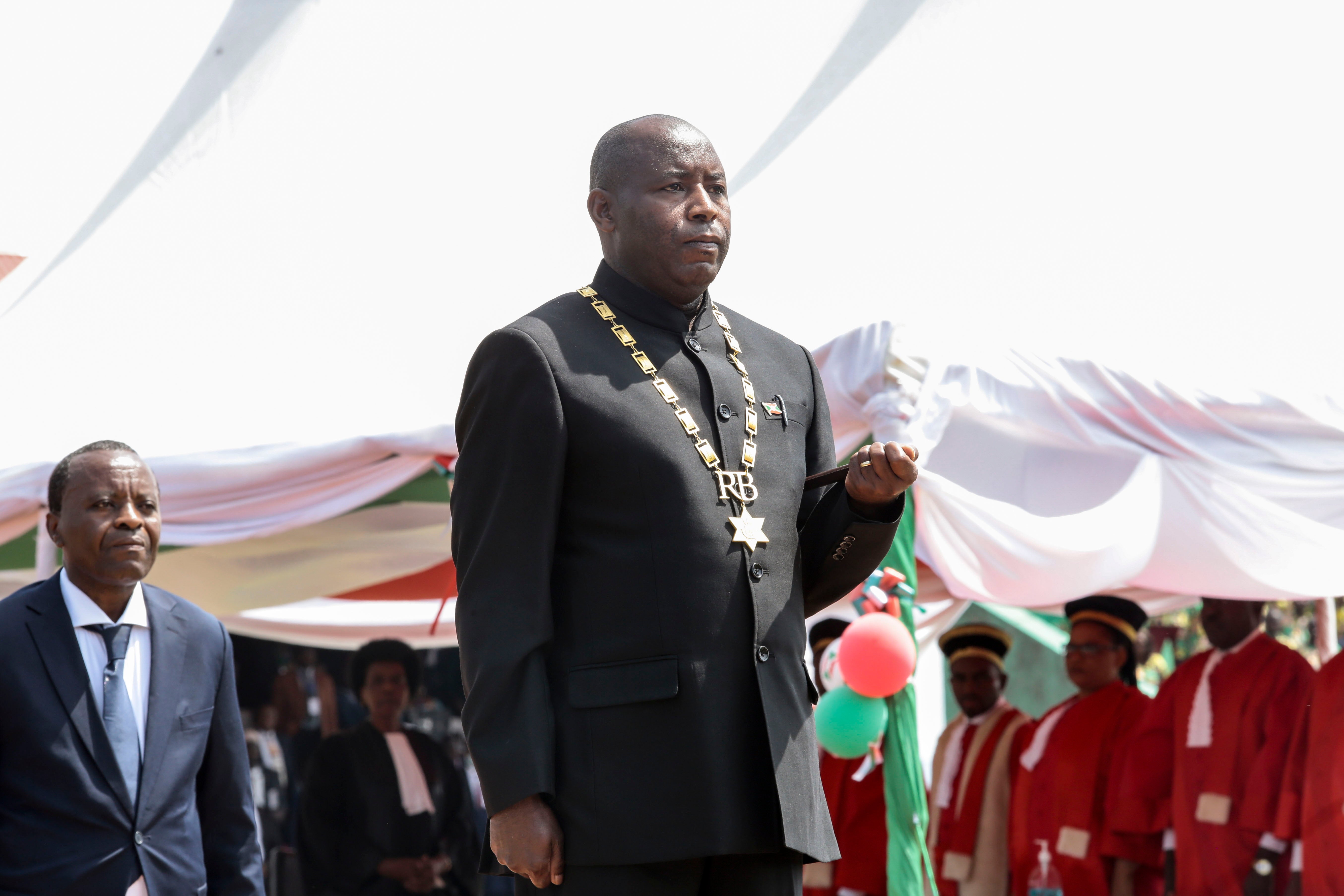 President Évariste Ndayishimiye’s inauguration ceremony in Gitega, Burundi, on June 18, 2020. Ndayishimiye took power two months early after the abrupt death of his predecessor Pierre Nkurunziza.