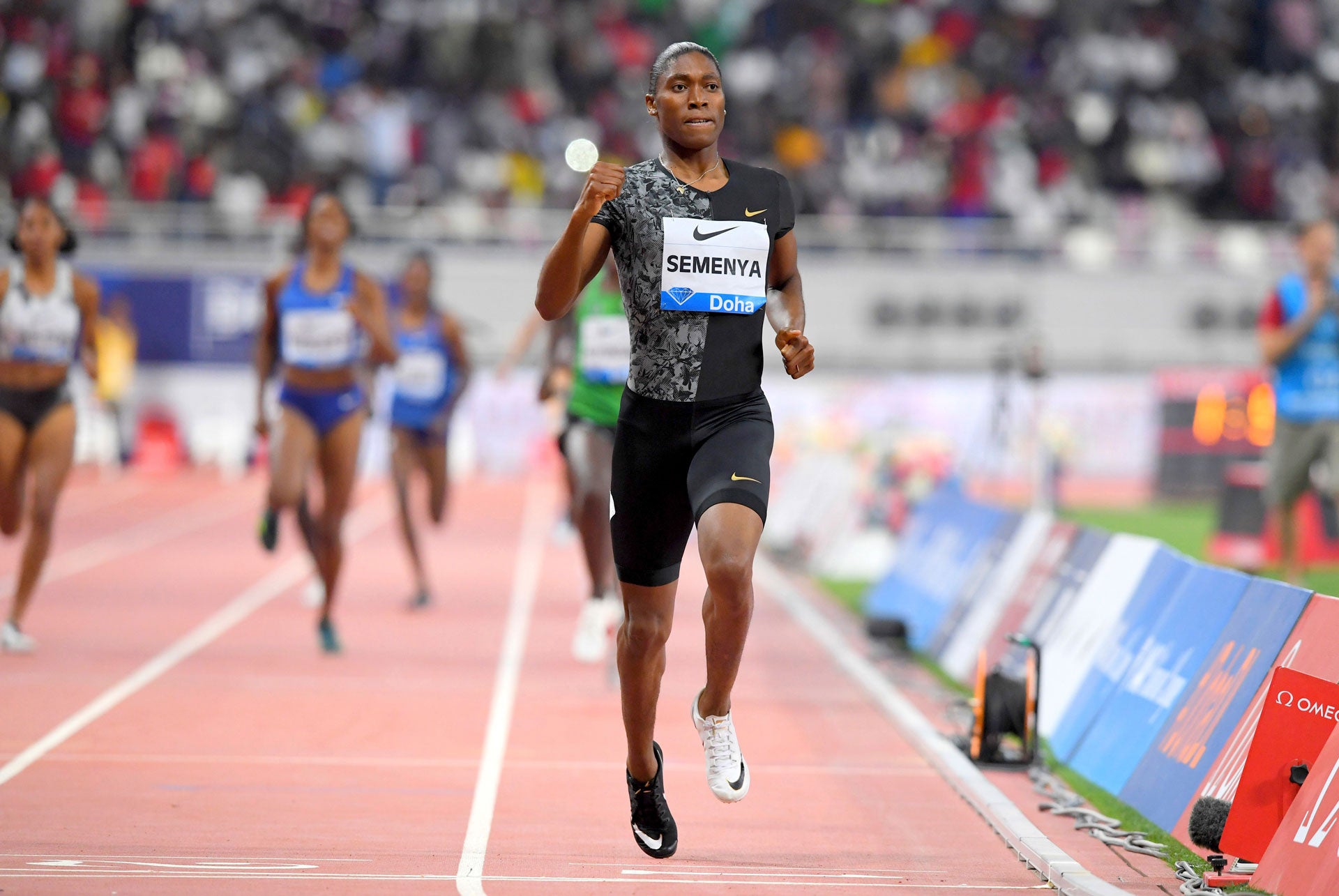 Caster Semnya wins the women's 800m during the IAAF Doha Diamond League 2019 at Khalifa International Stadium in Doha, Qatar, May 3, 2019.