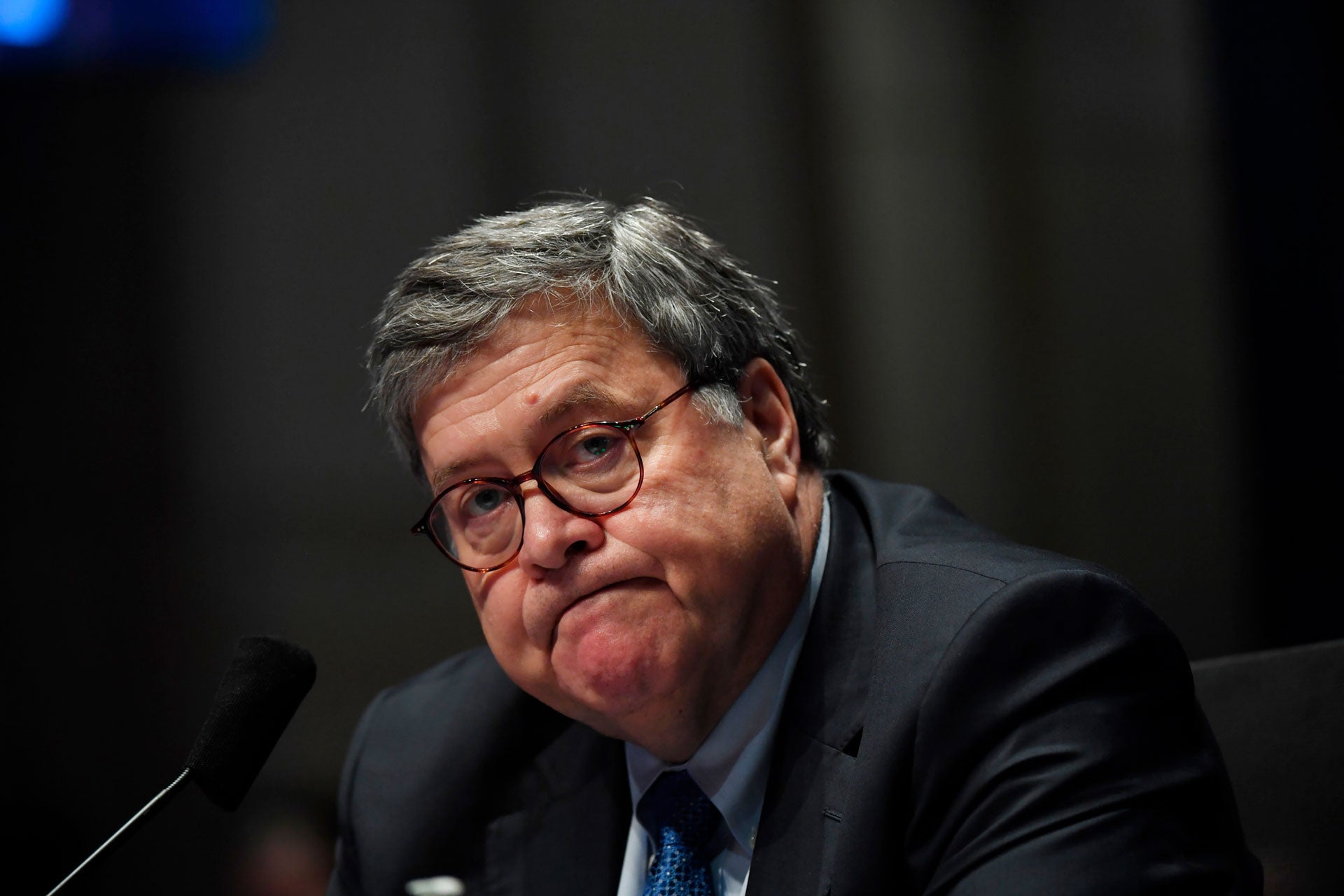 US Attorney General William Barr testifies before the House Oversight Committee on Capitol Hill in Washington, July 28, 2020.