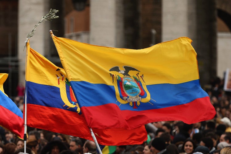 La bandera de Ecuador.