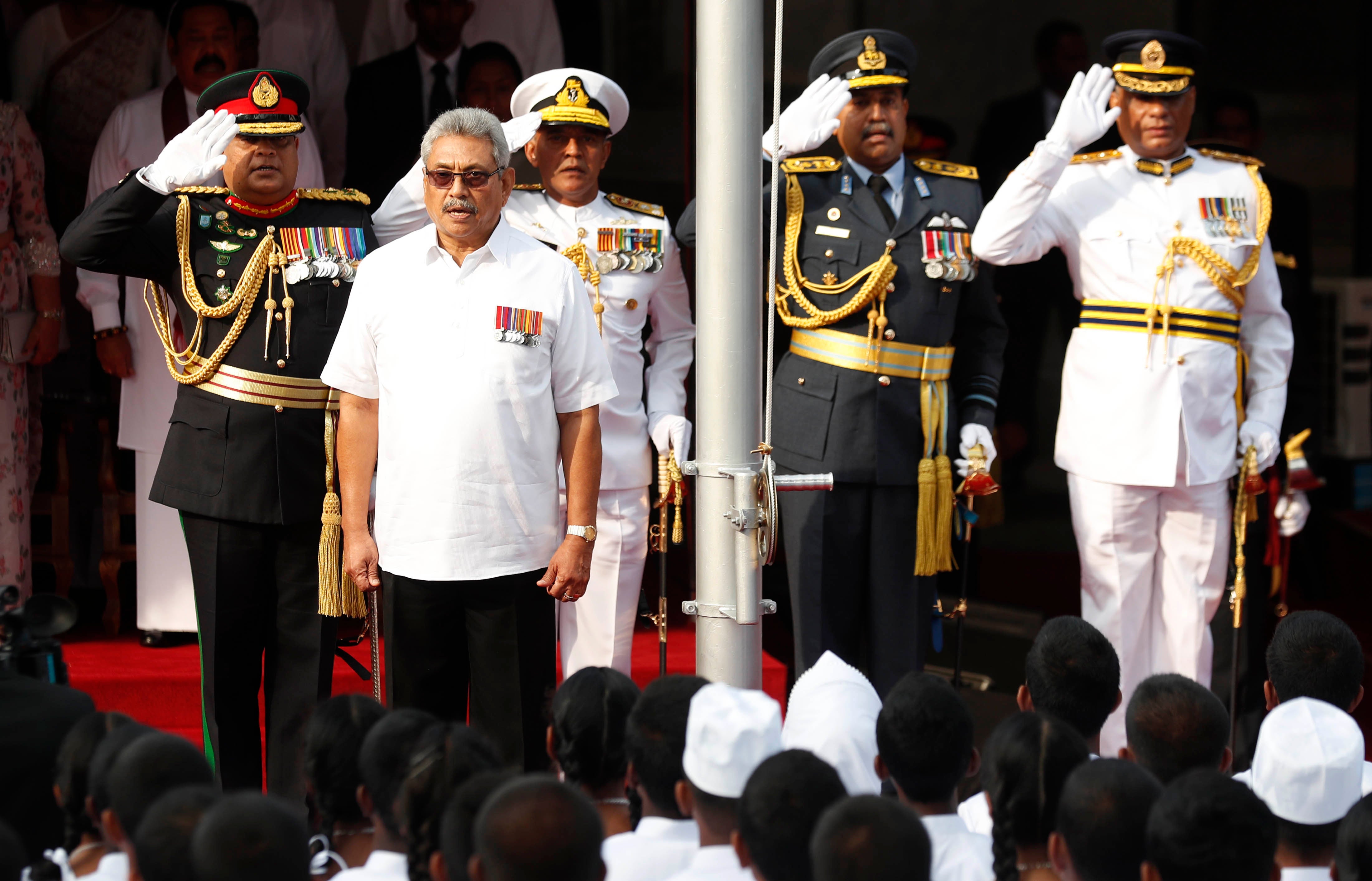 Sri Lankan President Gotabaya Rajapaksa at the independence day celebrations in Colombo, February 4, 2020.