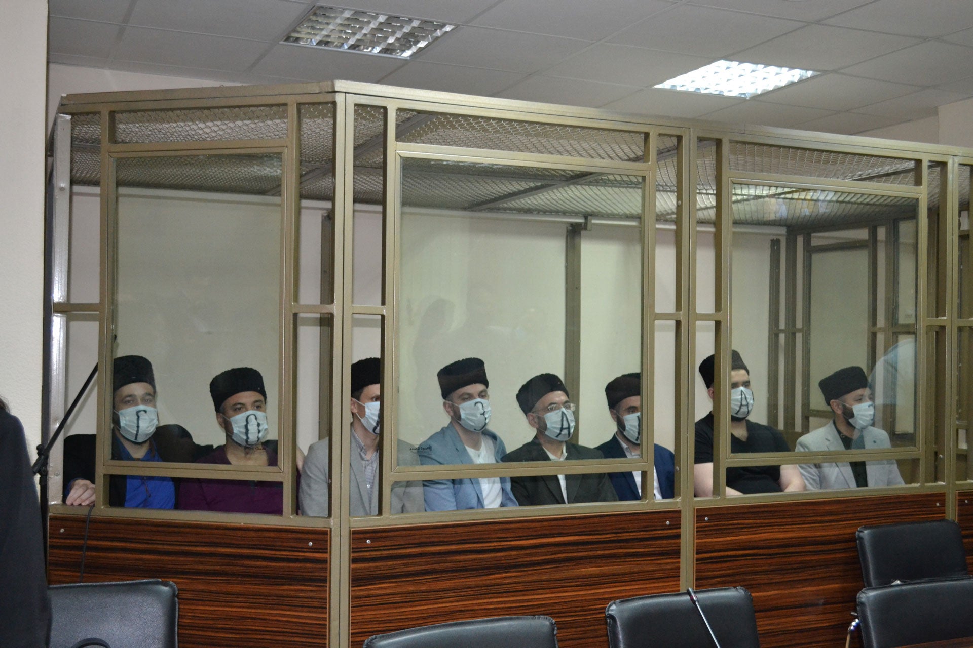 Активісти «Кримської солідарності» у залі суду під час винесення вироку 16 вересня 2020 року. 