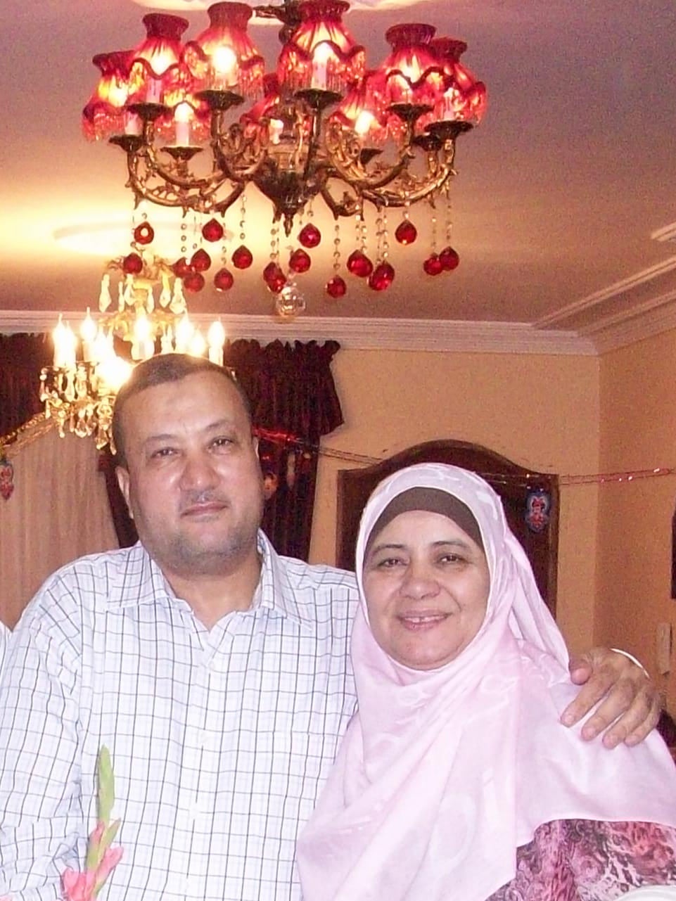Ahmed Abdelnabi Mahmoud and Raia Abdallah at their home in Dallas, Texas.