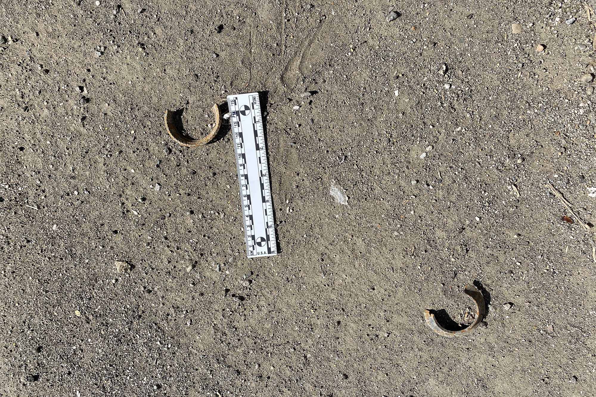 pre-formed fragments of an Israeli-made M095 submunition 