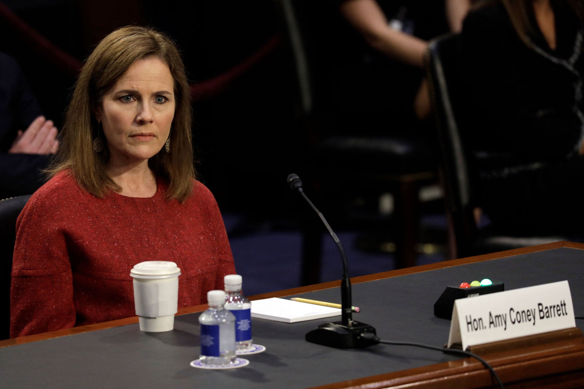 US Supreme Court nominee Judge Amy Coney Barrett testifies during the second day of her confirmation hearing before the Senate Judiciary Committee on Capitol Hill in Washington, October 13, 2020. 
